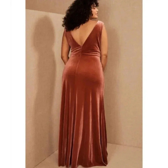 NWT Anthropologie BHLDN Jenny Yoo Logan Velvet Maxi Long Wedding Formal Dress - Picture 6 of 15